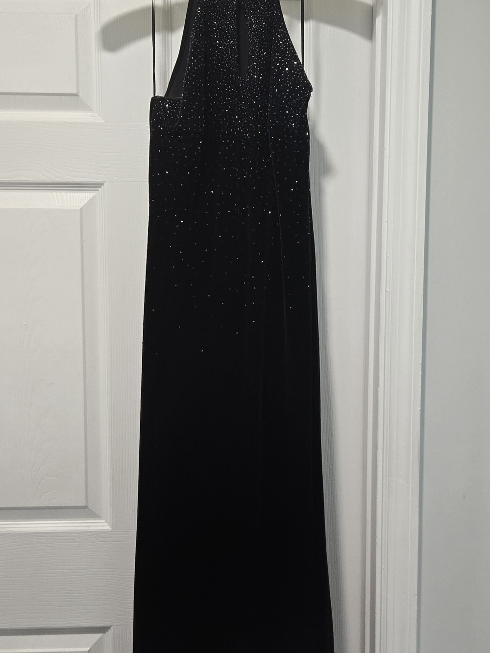 Black Halter Maxi Dress Beaded